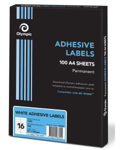 Olympic Labels Adhesive 16UP 105x37mm Box 100