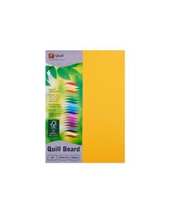 Quill Coloured Board 210gsm A4 Pack of 50 : Sunshine