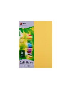 Quill Coloured Board 210gsm A4 Pack of 50 : Lemon