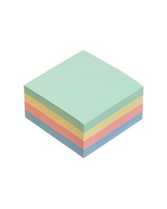 Marbig Sticky Notes Pastel Cube 400 Sheet Assorted 75mm x 75mm 