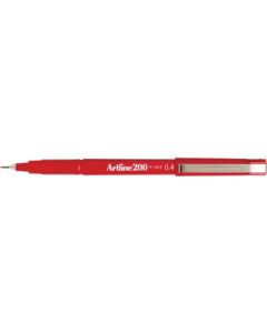 Artline 200 Fineliner 0.4mm Red (Bx 12) 