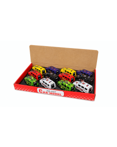 12 Pull Back Cars- 6 Designs 