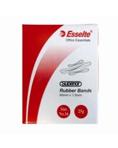 Esselte Superior Rubber Bands 25gram Box Size 16 