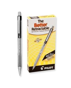 Pilot BP-145 Retractable Ballpoint Pen Fine Black Bx 12 (Min Ord Qty 1)