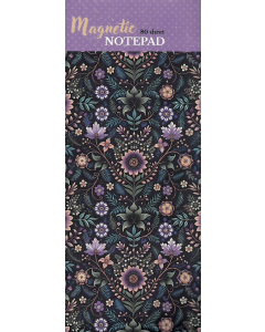Magnetic Notepad 80 Sheets - Midnight Floral Field