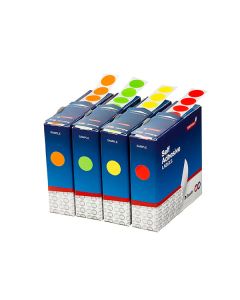 Quikstik Label Dispenser Circles 14mm Fluro Green (Min Order Qty 1)