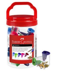 Faber Castell 1 Hole Sharpener with Catch - Tub of 40