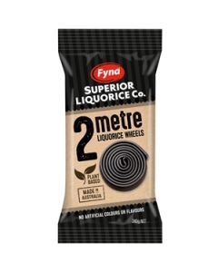 FYNA 2 metre Liquorice Wheels CDU of 12