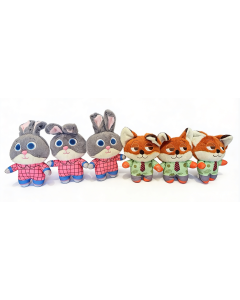 Bunny &  Fox  Soft Toy Set- 6 pc 