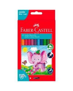 Jumbo Hex Classic Colour Pencils Assorted Pack of 12 Includes 1 sharpener 