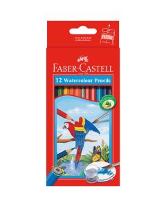 Watercolour Pencils Assorted Pack of 12 includes 1 brush 