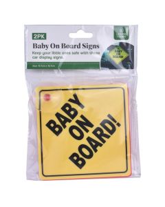 2pk Baby on Board Sign