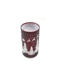 Glass Dome Light up - Red Santa and Sleigh 8.5x15cm (Min Ord Qty 1) 