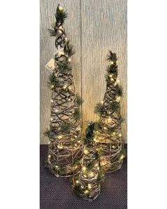 Tree with LED Set of 3 Grey Glitter 