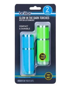 Brillar Cob Led Glow-in-the-Dark Pocket Torch 2 Pack