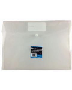 Protext A4 Document Wallets Button Closure Clear - pack of 5