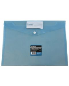 Protext A4 Document Wallets Button Closure Blue - pack of 5
