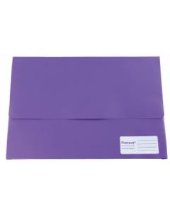 Protext Foolscap Document Wallets Velcro Closure Purple- pack of 5