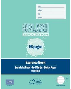 Splash 98 Page 8mm Ruled Exercise Book 225x175mm- pack of 5
