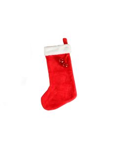 Christmas Range Stocking with Faux Fur/Bells 49cm 