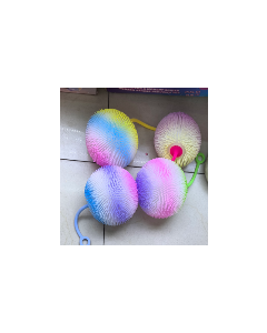 Bouncing Spikey Ball on String White Multi CDU of 12