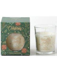 Aura & Co 7x8cm Christmas Candle 80g - Pear & Honeysuckle (Pre-Order for October Delivery)