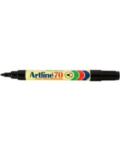 Artline 70 Permanent Marker 1.5mm Bullet Nib Black Box of 12 (Min Ord Qty 1)