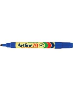 Artline 70 Permanent Marker 1.5mm Bullet Nib Blue Box 12 (Min Ord Qty 1)