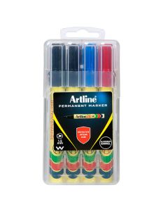 Artline 70 Permanent Marker Assorted Pack of 4 Hard Case (Min Ord Qty 6) 