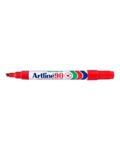 Artline 90 Permanent Marker 5mm Chisel Nib Red Box of 12 (Min Ord Qty 1)