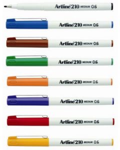 Fineliner Artline  210 0.6mm Assorted Box 12  (Min Ord Qty 1)