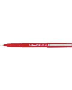 Fineliner Artline  220 Red 0.2mm Box of 12 (Min Ord Qty 1)