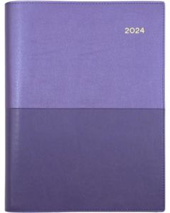 Collins 2024 Calendar Year Diary - Vanessa A4 Day to Page Purple (Min Order Qty 5)  