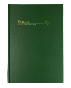 Collins Casebound Financial Year 2023-2024 Diary A4 Day to Page Green (Min Order Qty 5) 