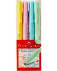 Faber Castell Slim Textliner 38 Highlighter Pastel Assorted Box of 4 (Min Order Qty 2)