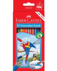 Faber-Castell Watercolour Pencils With Brush Pack 12 (Min Order Qty 2)