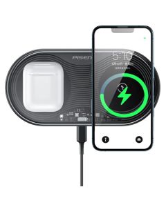 Wireless Charger 2 In 1 (Transparent Technology Version) XY-C18/Black Pisen (Min Order Qty: 1) 