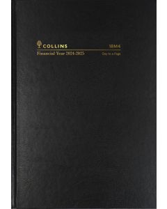 Collins Casebound Financial Year 2024-2025 A5 Day to Page Diary Black (Order in Multiples 5) ***Available March 2024*** Special Order Item