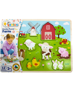 Jr Genius Chunky Puzzle – Farm 12pce
