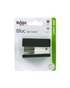 Rexel Stapler Mini Bloc Charcoal (Min Order Qty 2)