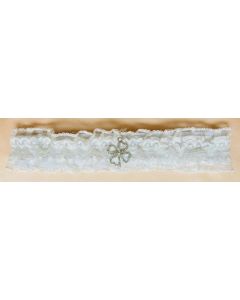Garter Ivory Lace with 4 leaf clover (Min Order Qty 2)