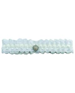 Garter Ivory Lace with Heart (Min Order Qty 2)