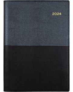 Collins 2024 Calendar Year Diary - Vanessa Quarto 260x210mm Vertical Week to View Black (Min Order Qty 5)