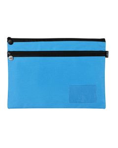 Celco Pencil Case Large 350x260mm Marine Blue 2 Zip with USB Pouch (Min Ord Qty 2) 