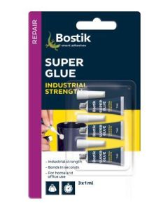 Bostik Super Glue 3 x 1ml (Order in Multiples of 12)