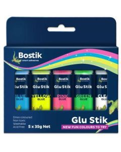 Bostik Glu Stik Rainbow Pack of 5 (Min Order Qty 1) 