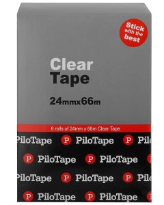 PiloTape Clear Tape 24mmx66m (Minimum Order Box of 6)