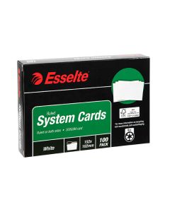 Esselte System Cards 152x102mm 6x4 White Pack of 100 (Min Ord Qty 1)