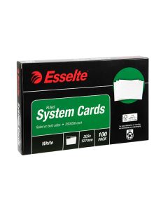 Esselte System Cards 203x127mm 8x5 White Pack of 100 (Min Ord Qty 1)