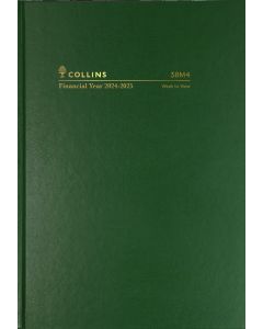 Collins Casebound Financial Year 2024-2025 A5 Week to View Diary Green (Order in Multiples 5) ***Available March 2024***